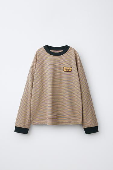 STRIPED PRINT T-SHIRT WITH POCKET - Yellow by Zara