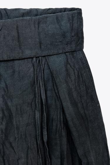 CREASED LINEN - VISCOSE TROUSERS X FANGLU LIN - Charcoal by Zara - Image 6