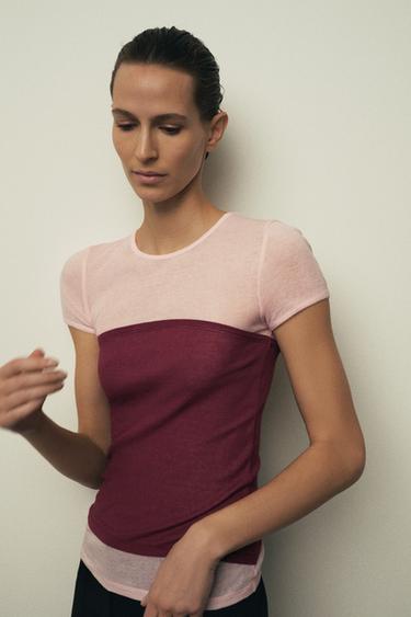 SUPIMA® DOUBLE EFFECT T-SHIRT - Burgundy by Zara