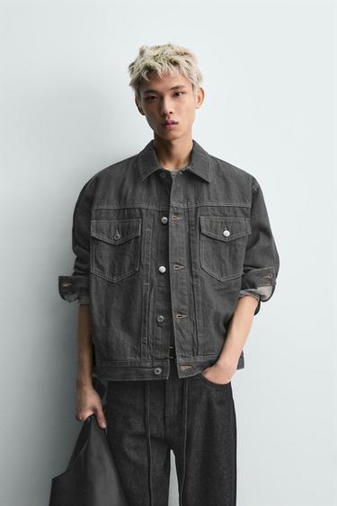 Zara Oversize 版型牛仔外套 - 灰色