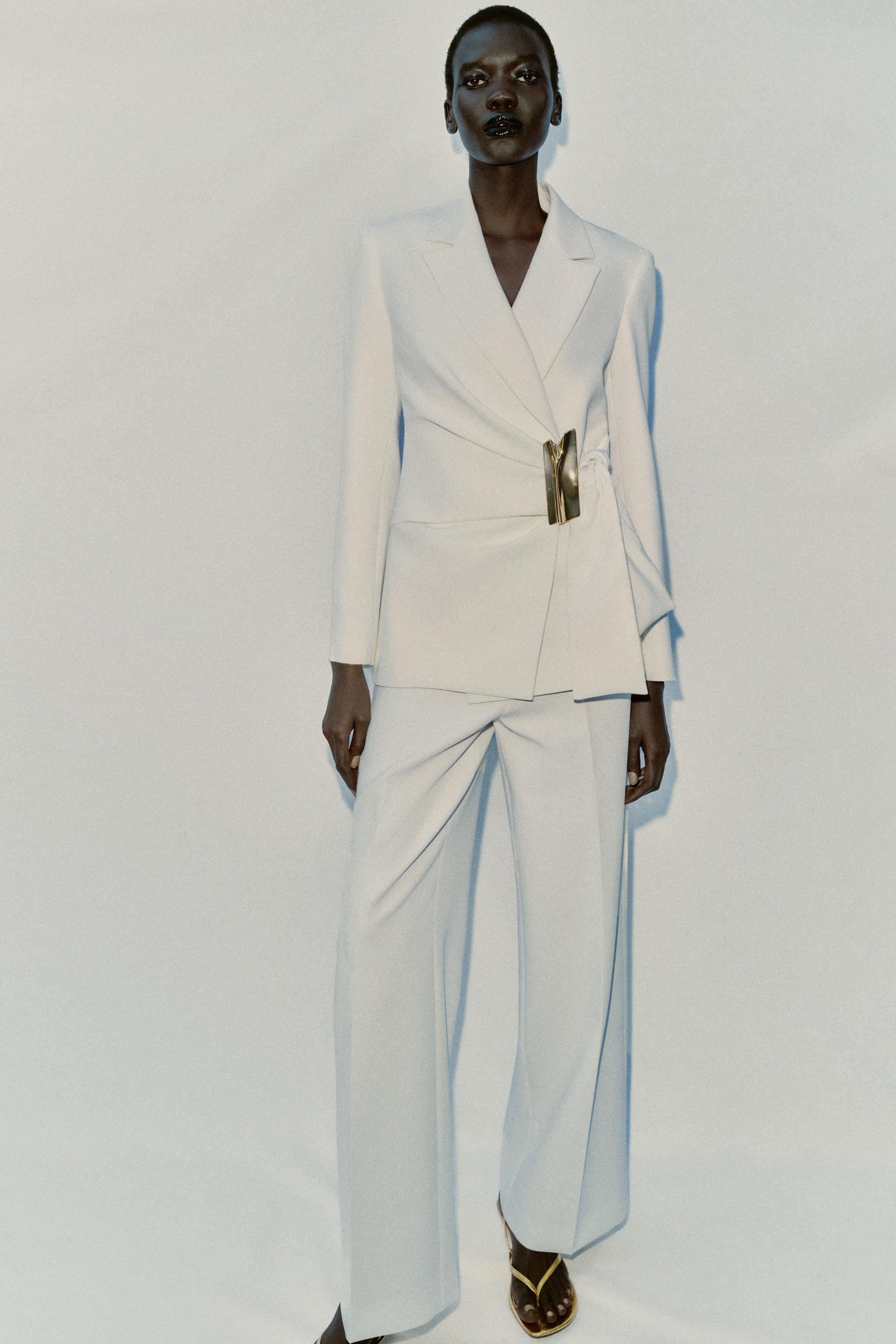 Zara DOUBLE BREASTED BLAZER WITH BUCKLE