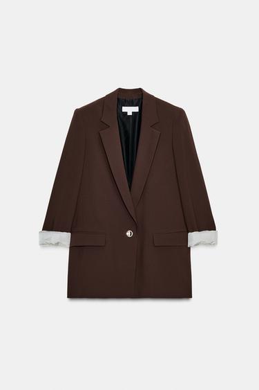 VESTE POIGNETS IMPRIMÉS - Marron de Zara - Image 5