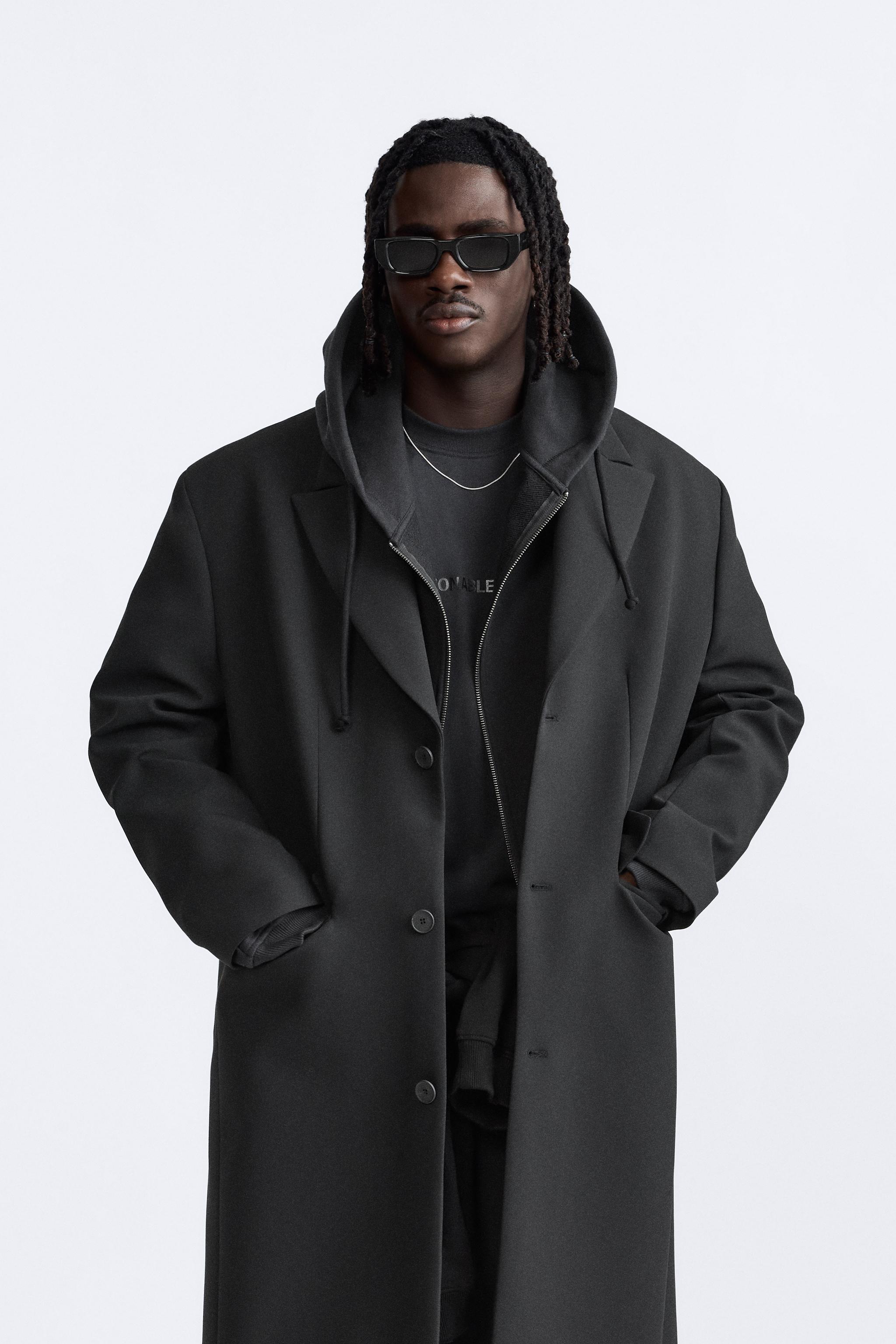 Zara cheap black peacoat