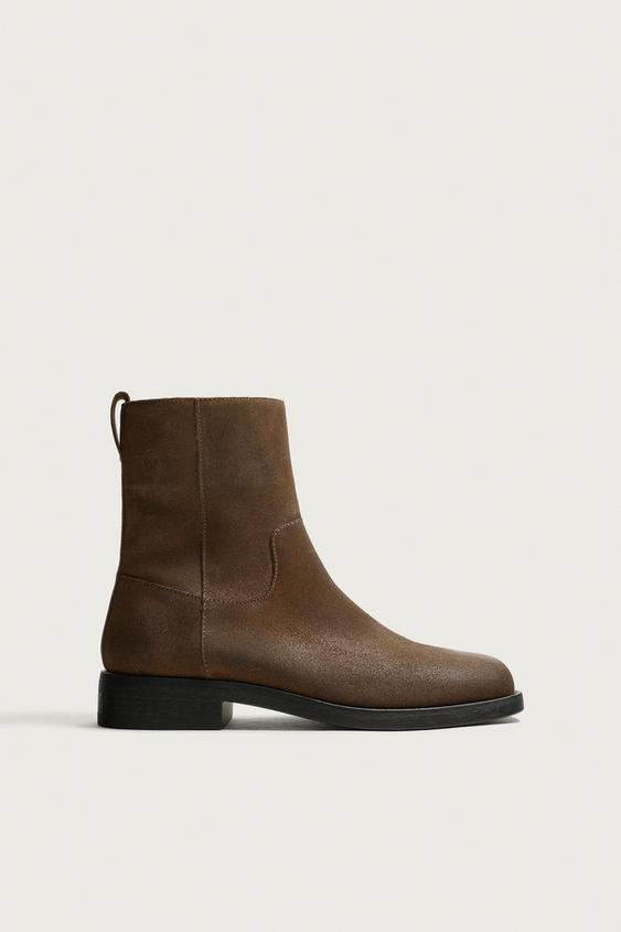 BOTA PIEL - Marrón de Zara - Imagen 0