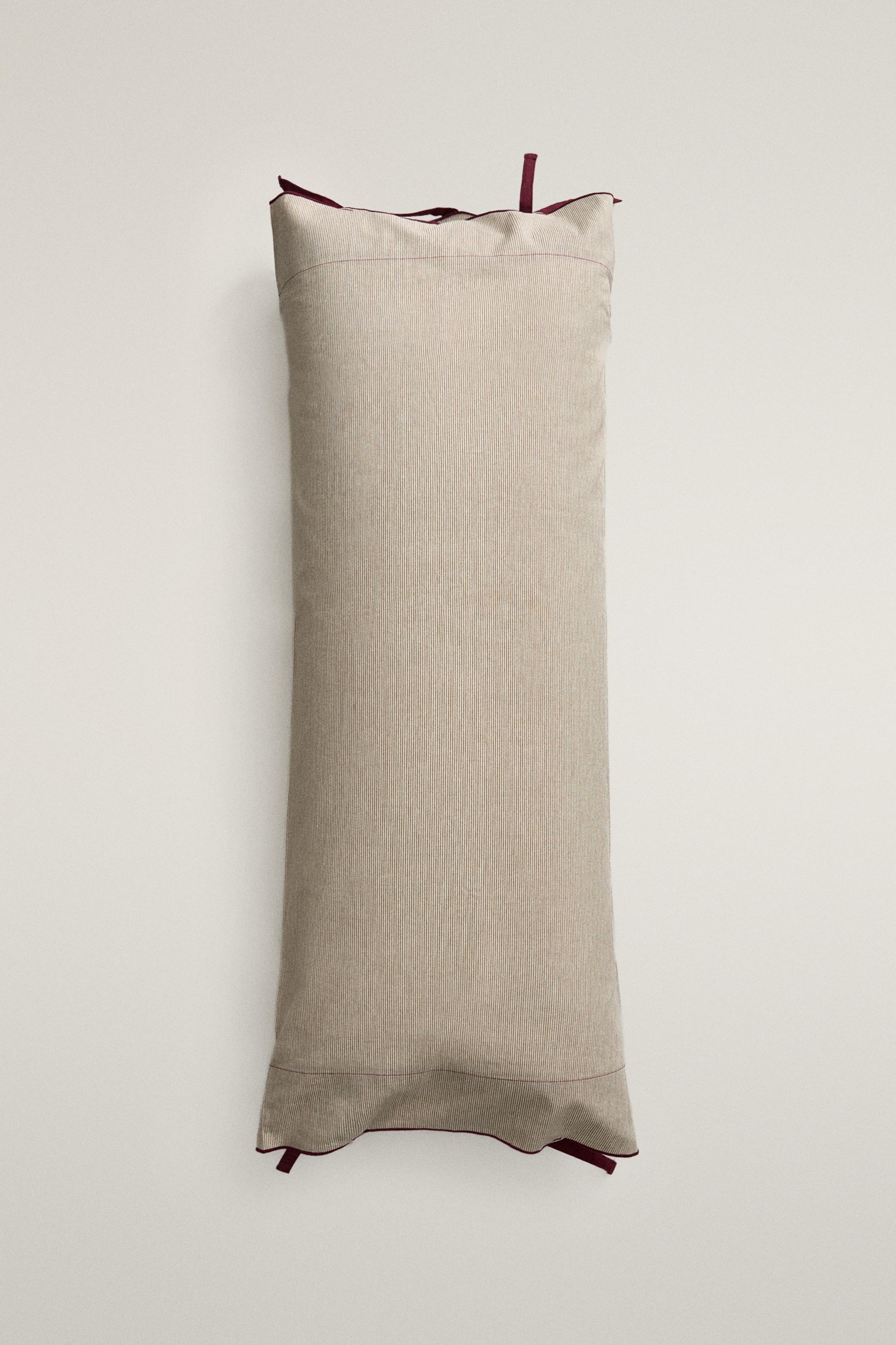 STRIPED COTTON CHRISTMAS PILLOWCASE