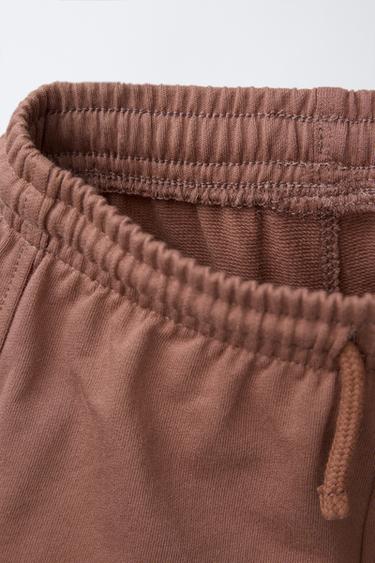 COLOUR BLOCK JOGGING T-SHIRT AND BERMUDA SHORTS SET - Brown by Zara - Image 3