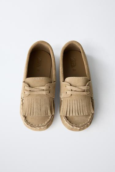 LEATHER LOAFERS - Sand Brown by Zara - Image 4