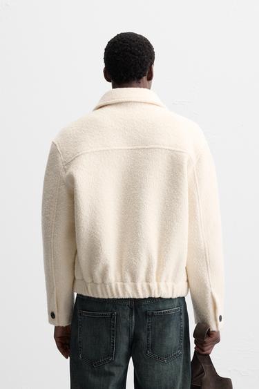 BLOUSON BOUCLÉ EN MÉLANGE DE LAINE - Écru de Zara - Image 2