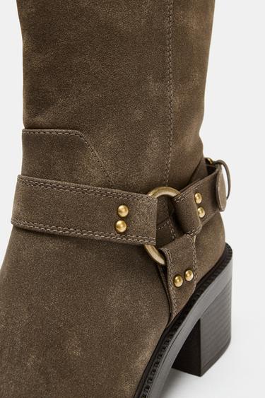 BOTTINES TALONS BIKER - Gris taupe de Zara - Image 5