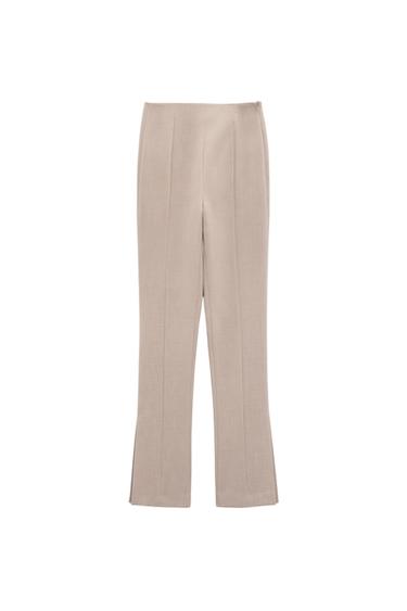 HIGH-WAIST SPLIT-HEM TROUSERS