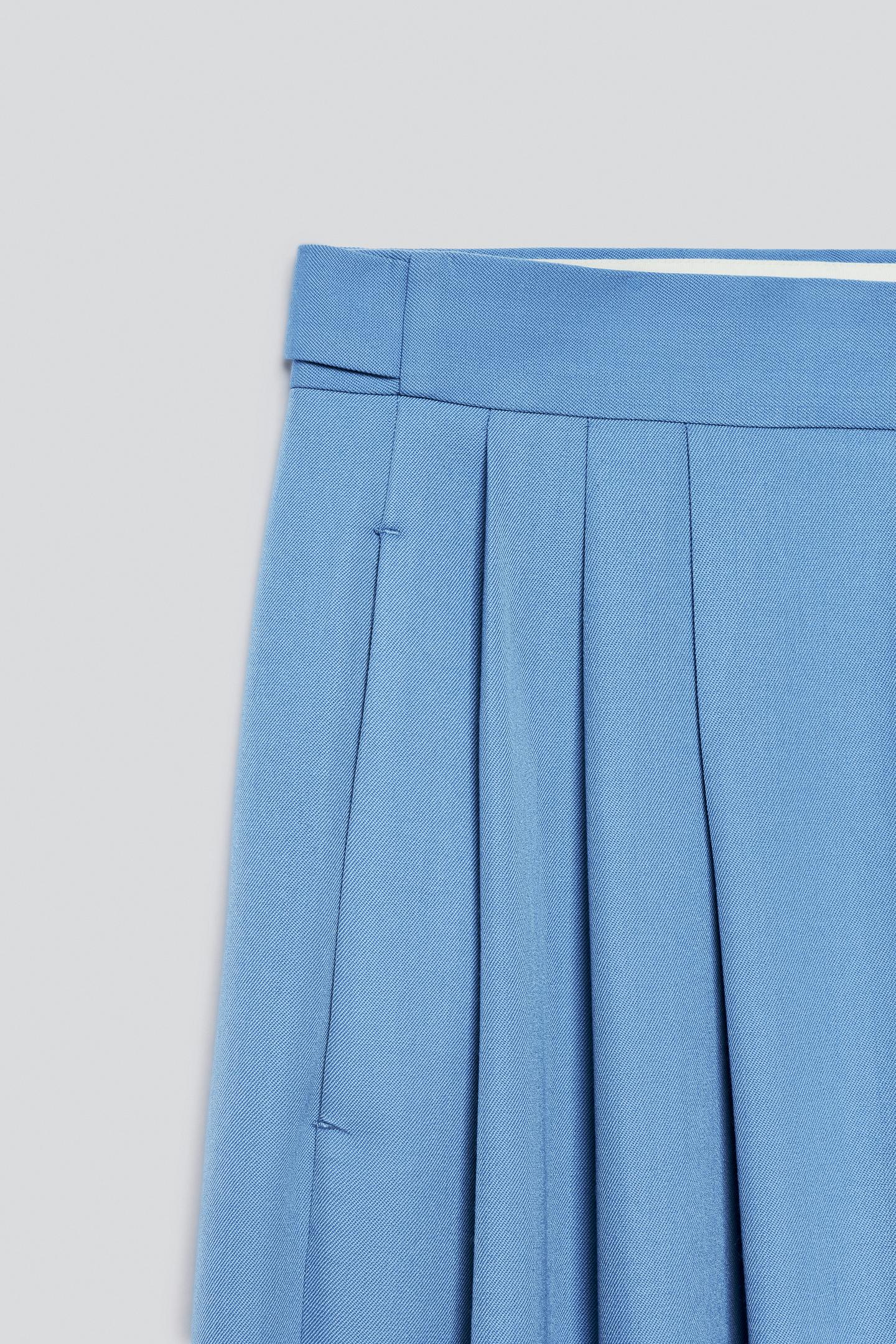 Мужские брюки Zara Relaxed Fit Pleated Suit, цвет: Синий — фото 5