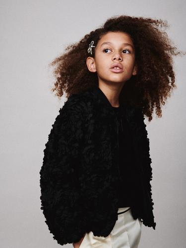 CAZADORA BOMBER FLORES - Negro de Zara