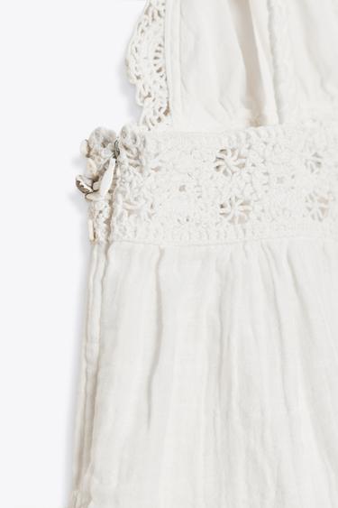 TOP BIMATIÈRE CROCHET FANTAISIE - Blanc de Zara - Image 5