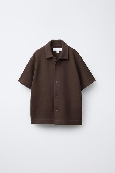 TEXTURED SHIRT AND BERMUDA SHORTS SET - Brown by Zara