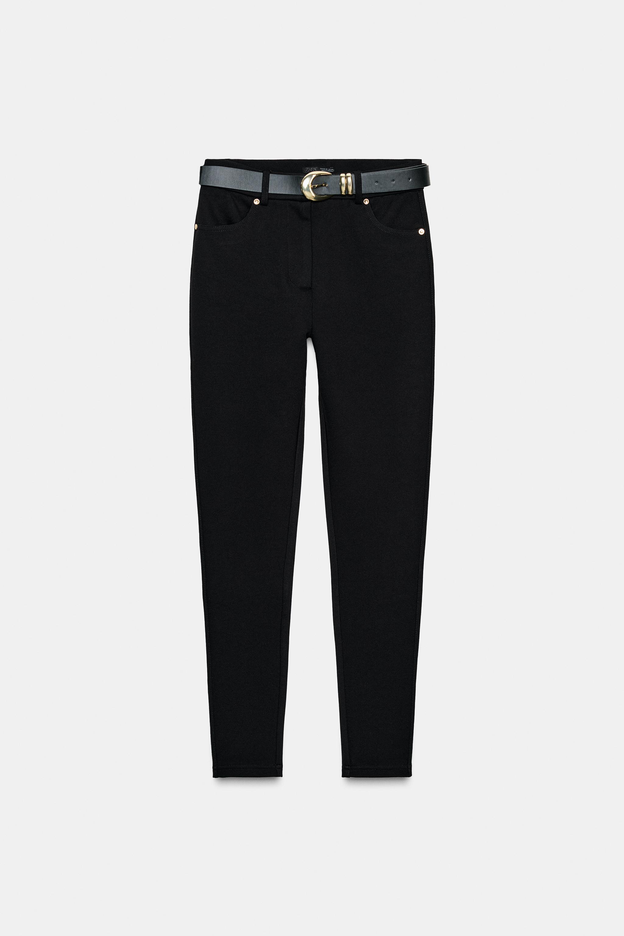 MID-RISE BELTED JEGGINGS