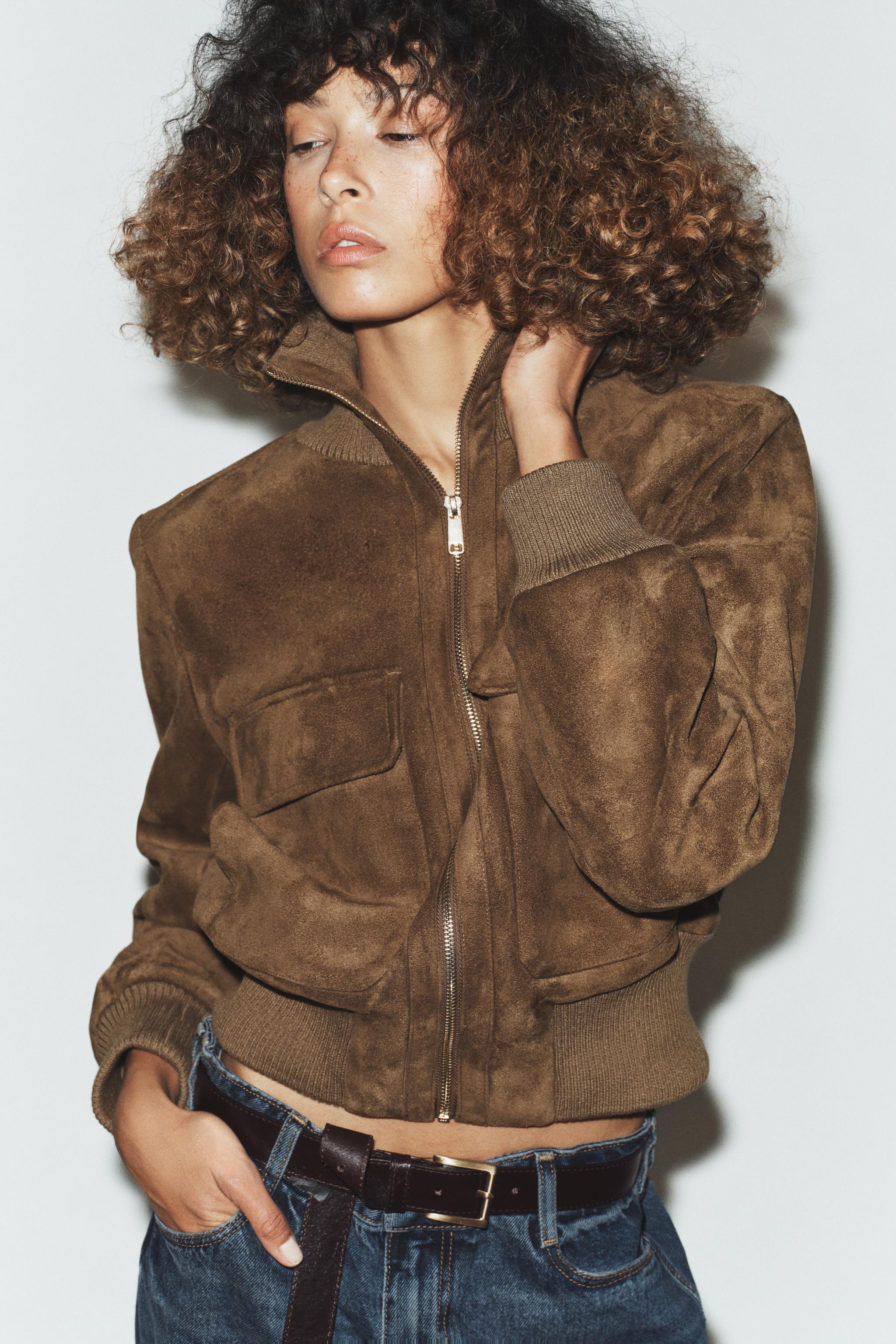 VESTE BOMBER COL MONTANT CÔTELÉ