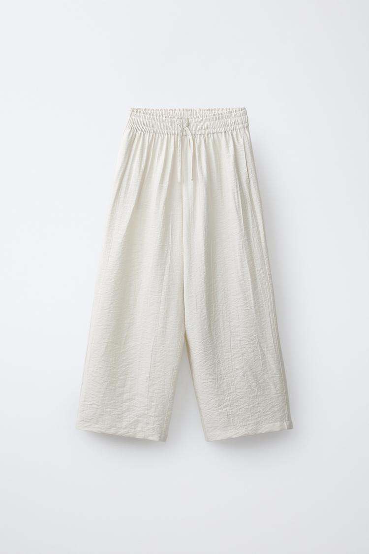 Pantalón Wide Leg Efecto Arrugado