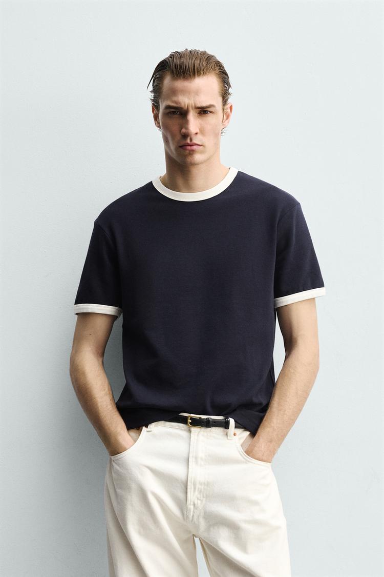 Camiseta Rib Contraste Básica