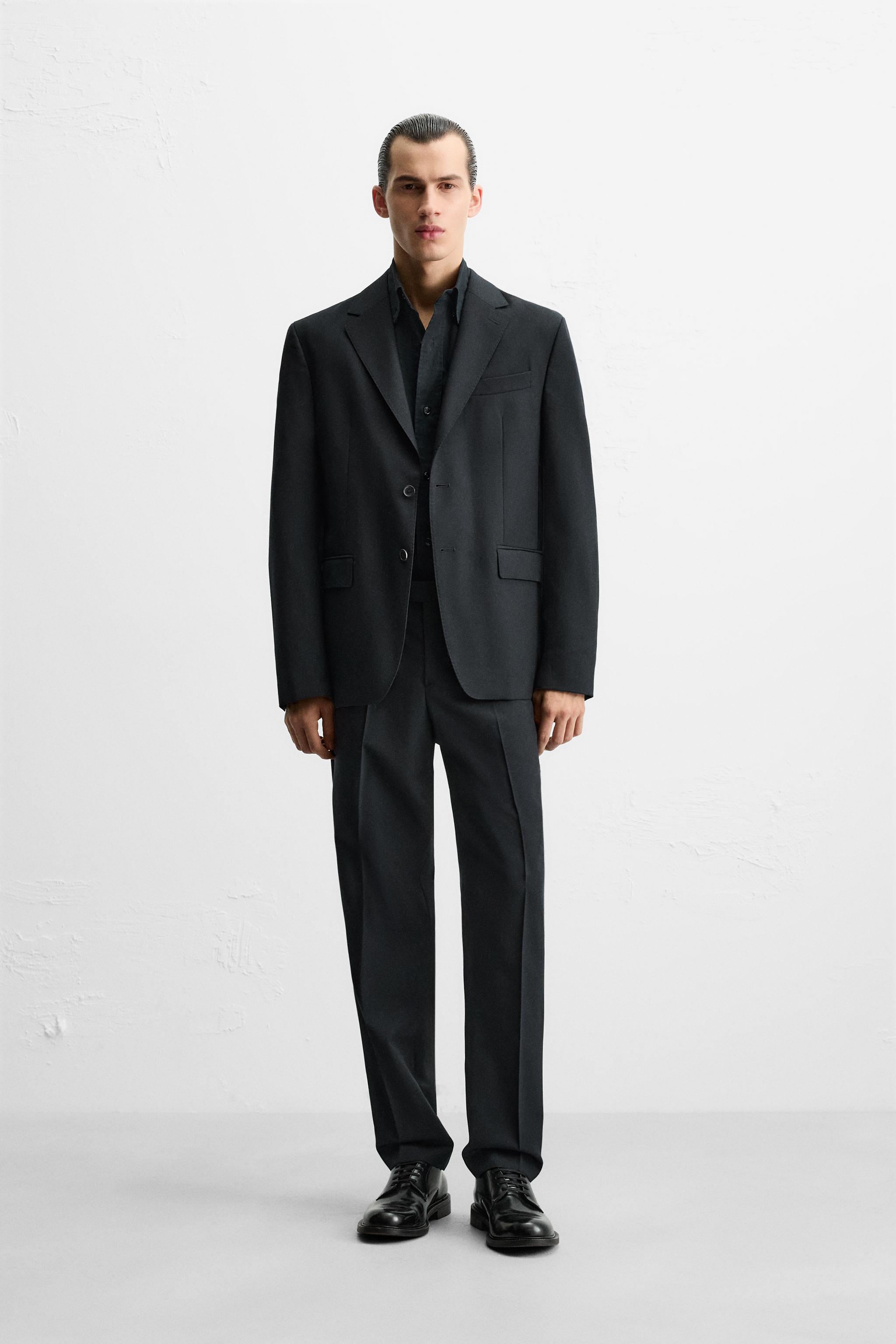 Zara 100% WOOL SUIT PANTS INTERNATIONAL SHIPPING
