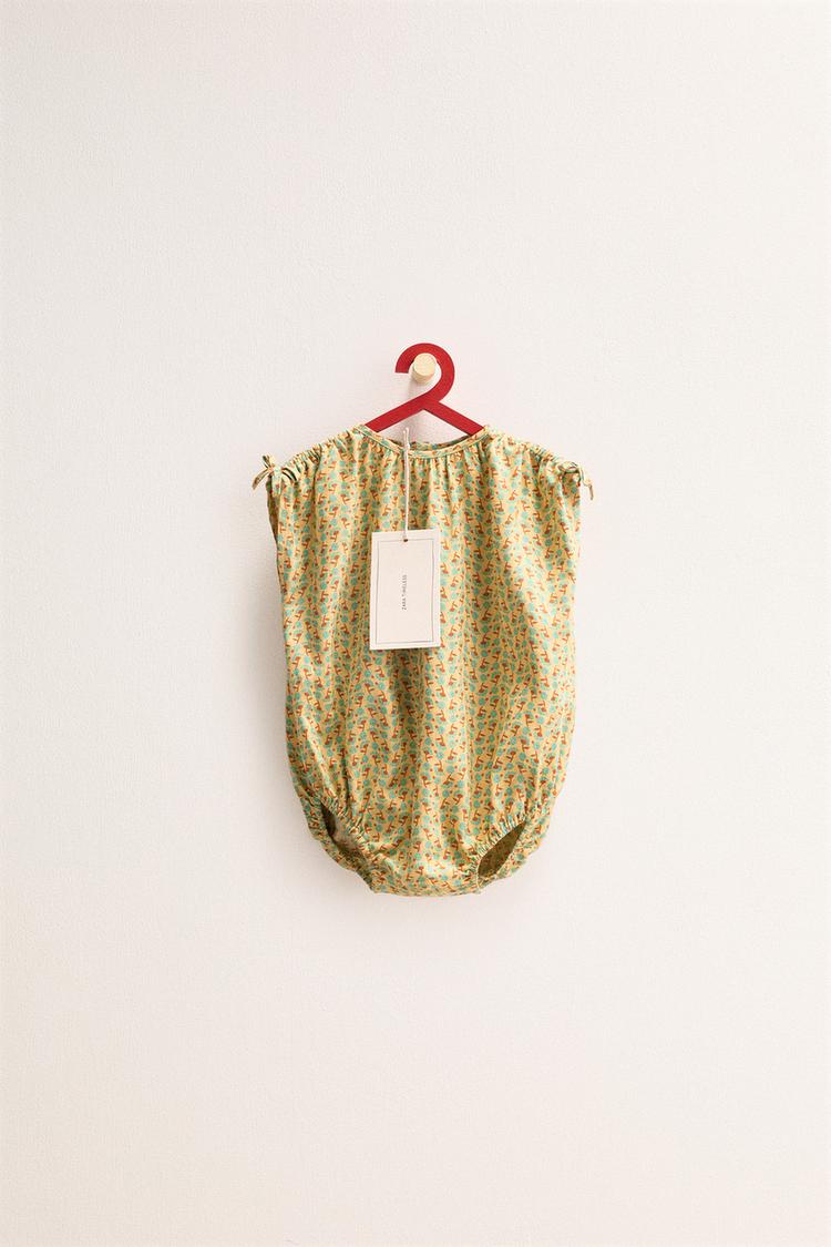 Zara Timeless - Pelele Flores Con Lino