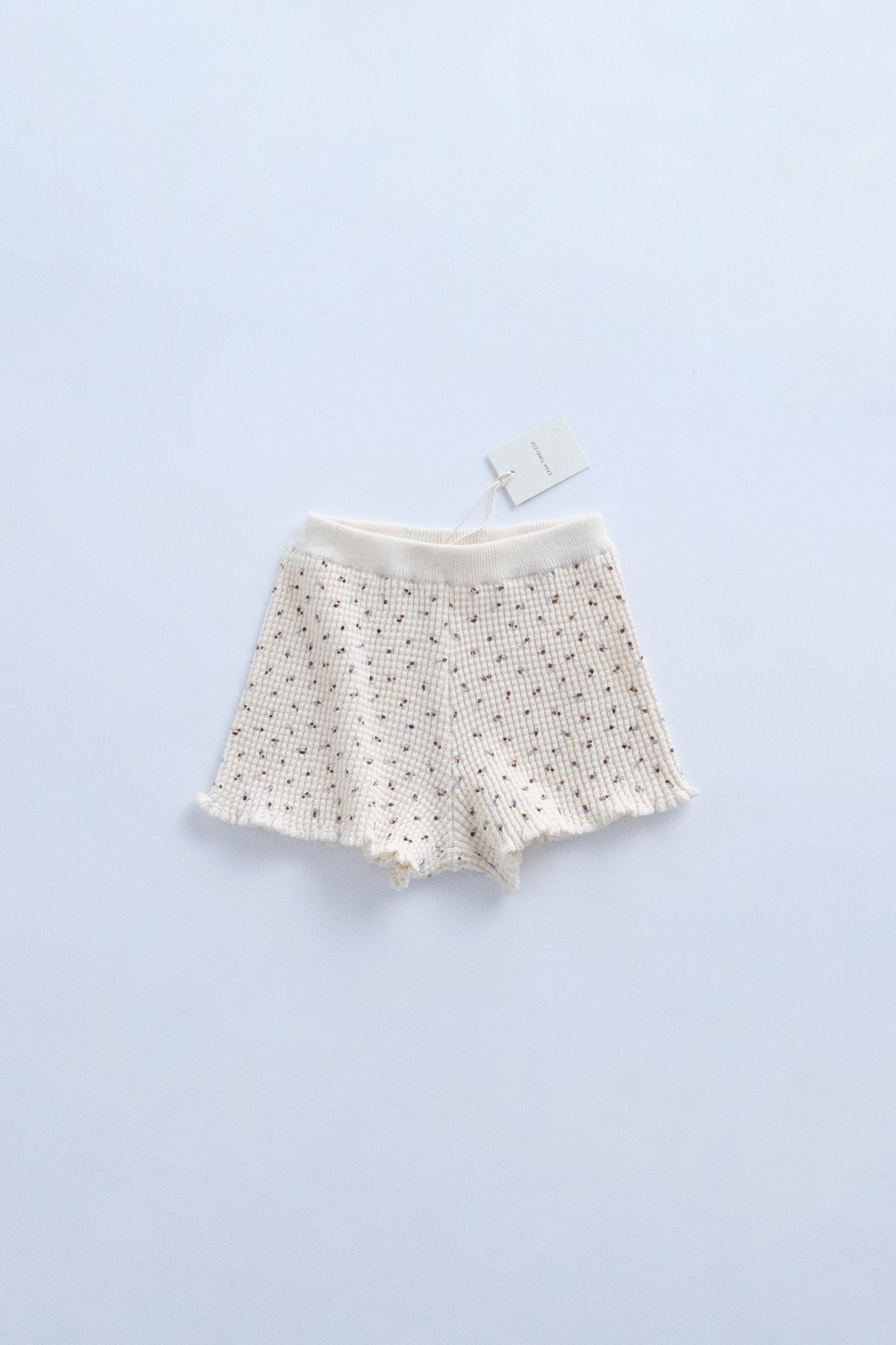 Zara TIMELESZ - WAFFLE FLORAL PRINT SHORTS INTERNATIONAL SHIPPING