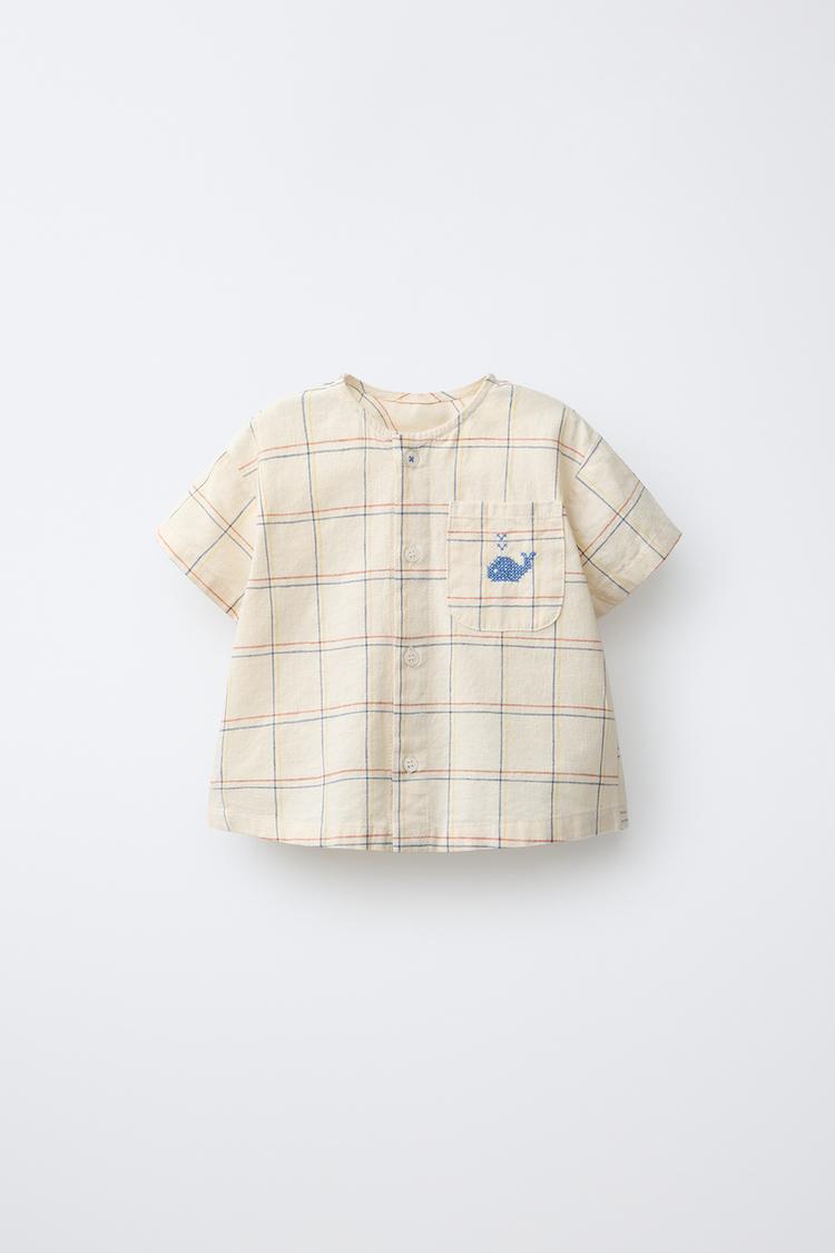 Camisa Cuadros Bordado