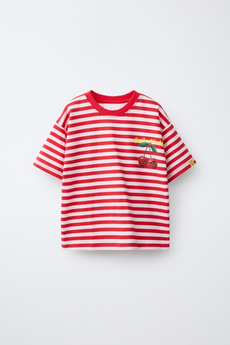 Camiseta Estampado Rayas Cerezas Smileyworld ®