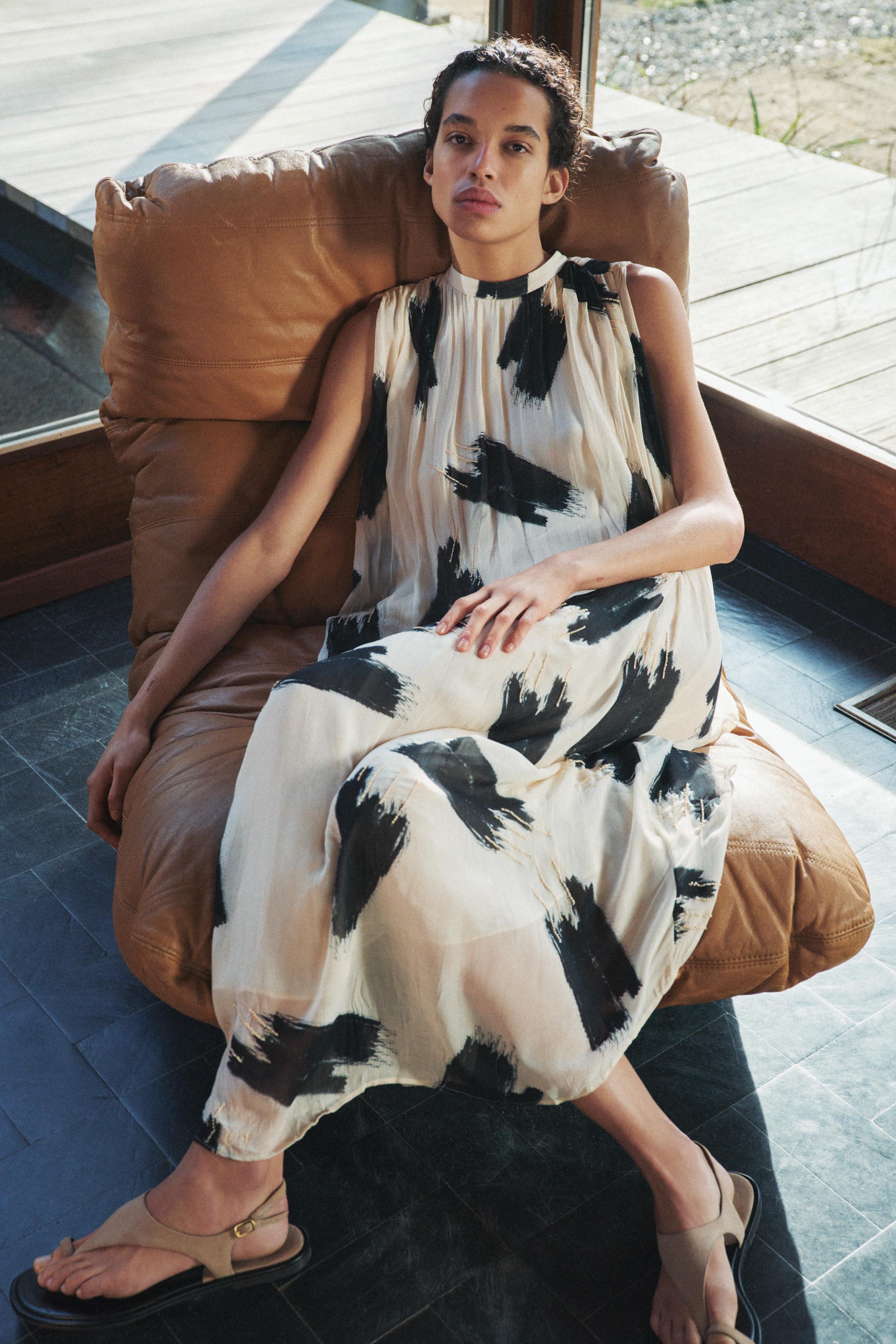 Zara PRINTED DRESS ZW COLLECTION INTERNATIONAL SHIPPING