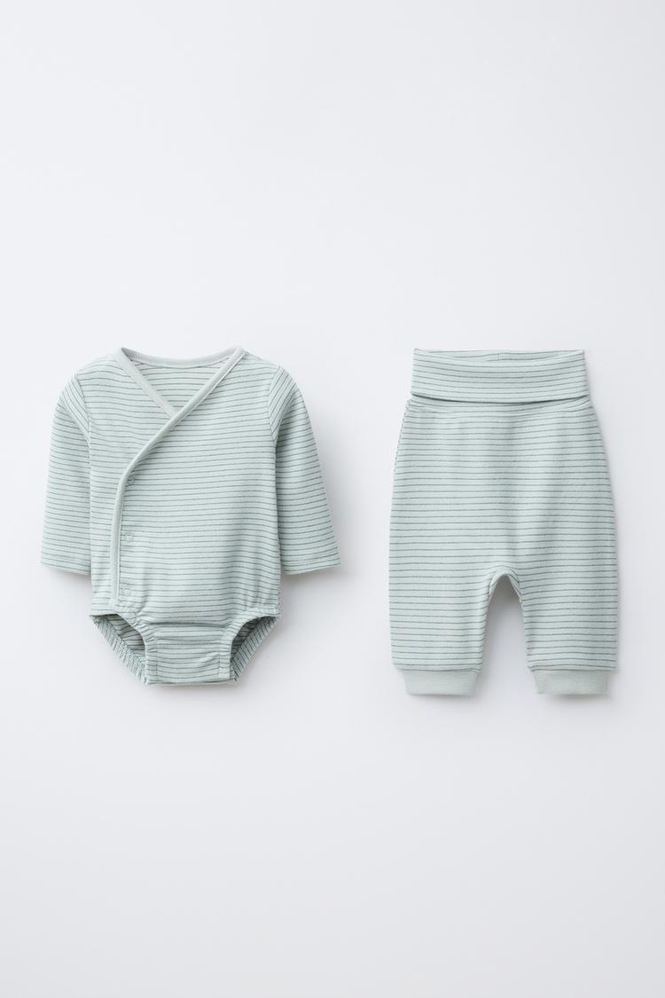 Conjunto Body Y Pantalón Saoruel Rayas