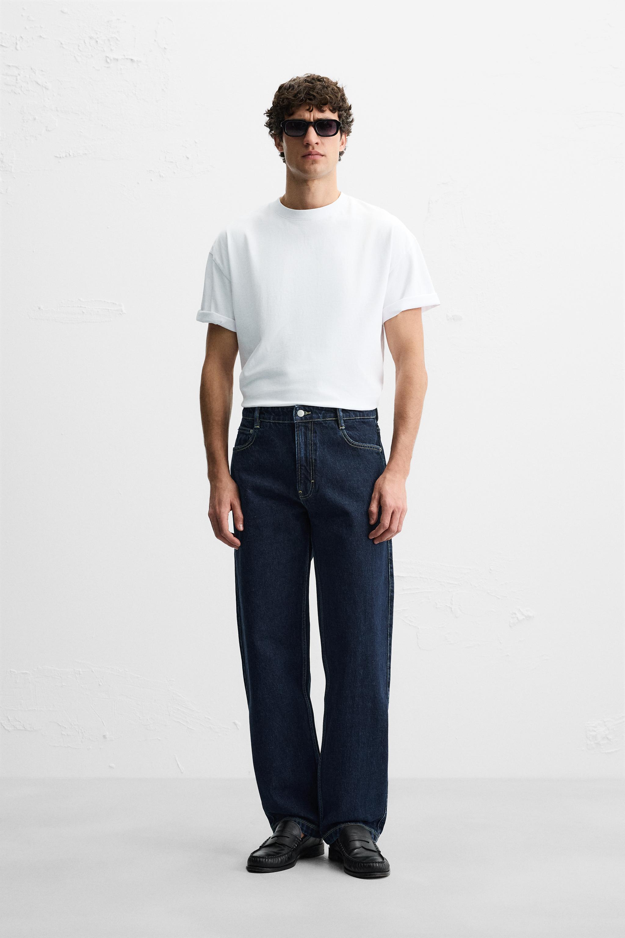 Zara TOPSTITCH STRAIGHT FIT JEANS INTERNATIONAL SHIPPING
