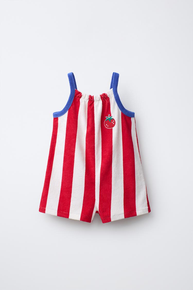 Mono Corto Efecto Toalla Rayas Casa Lawa X Zara Kids