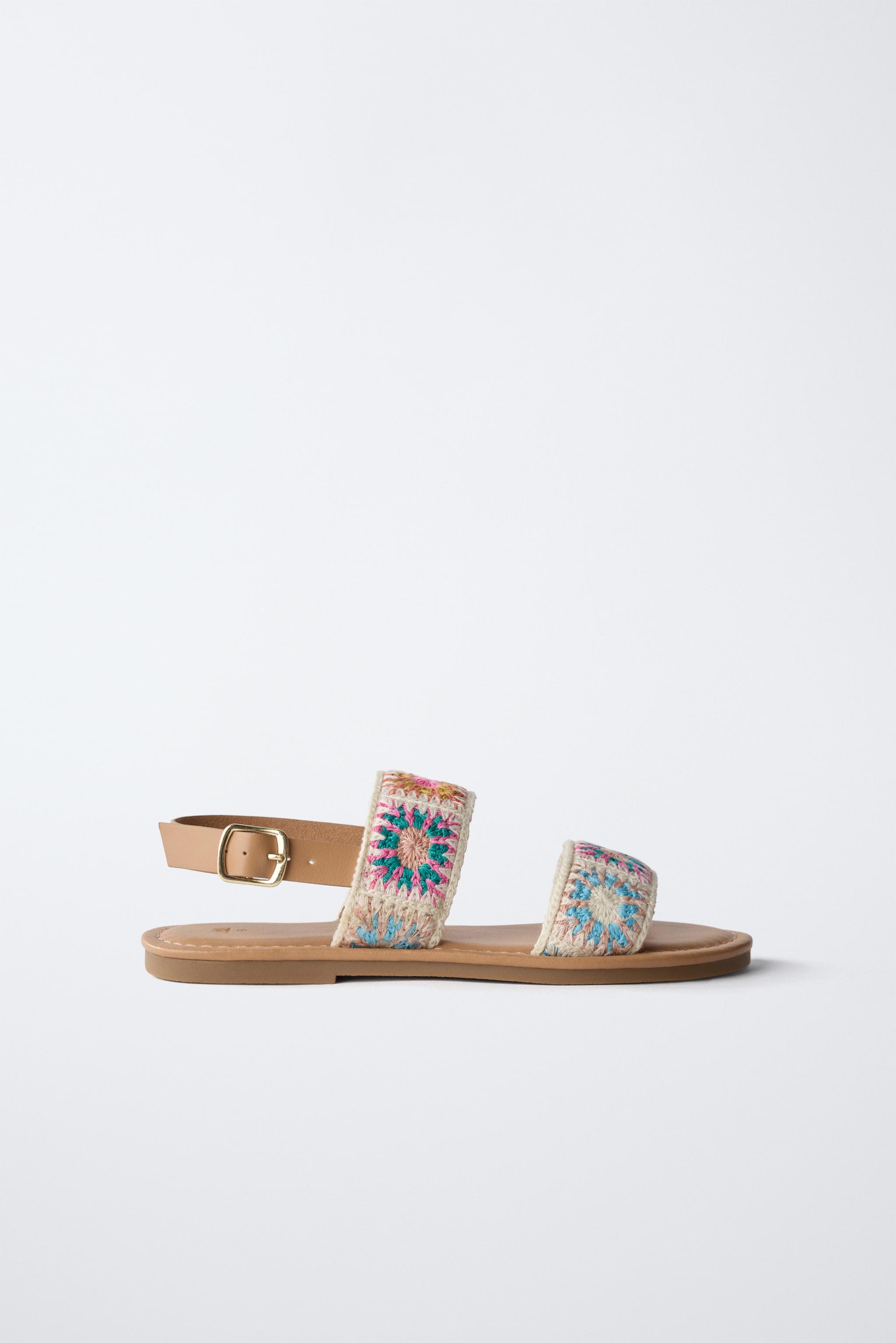 Zara CROCHETED SANDALS INTERNATIONAL SHIPPING