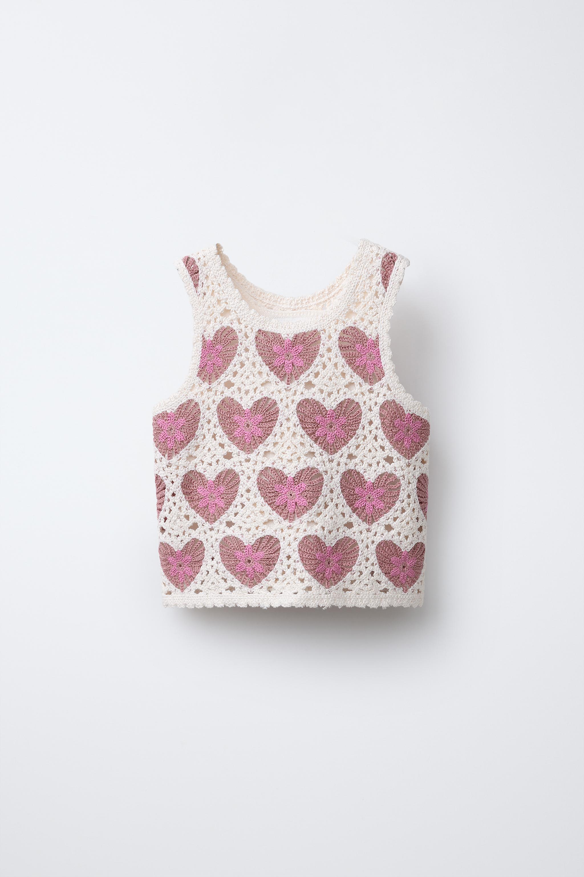 Zara CROCHET KNIT TOP INTERNATIONAL SHIPPING