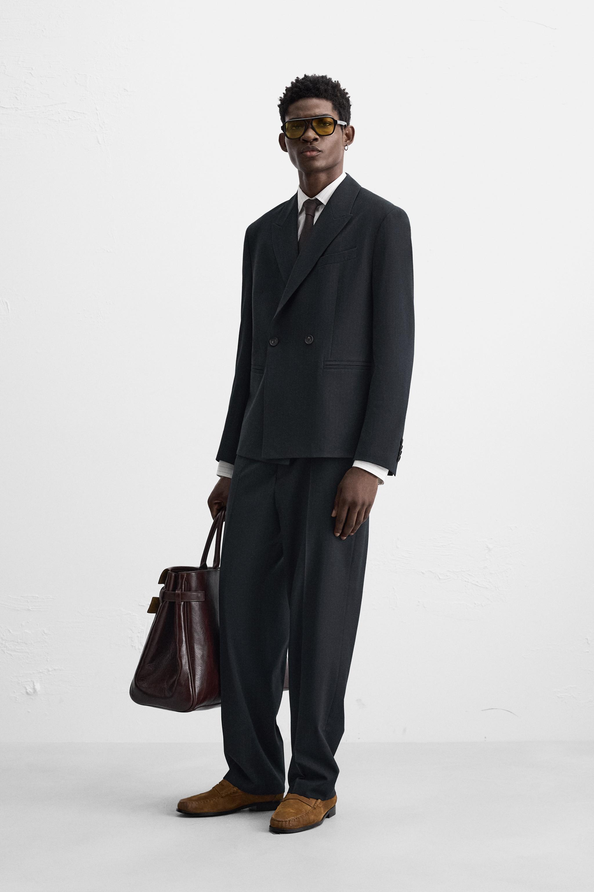 Zara PINSTRIPE SUIT PANTS INTERNATIONAL SHIPPING