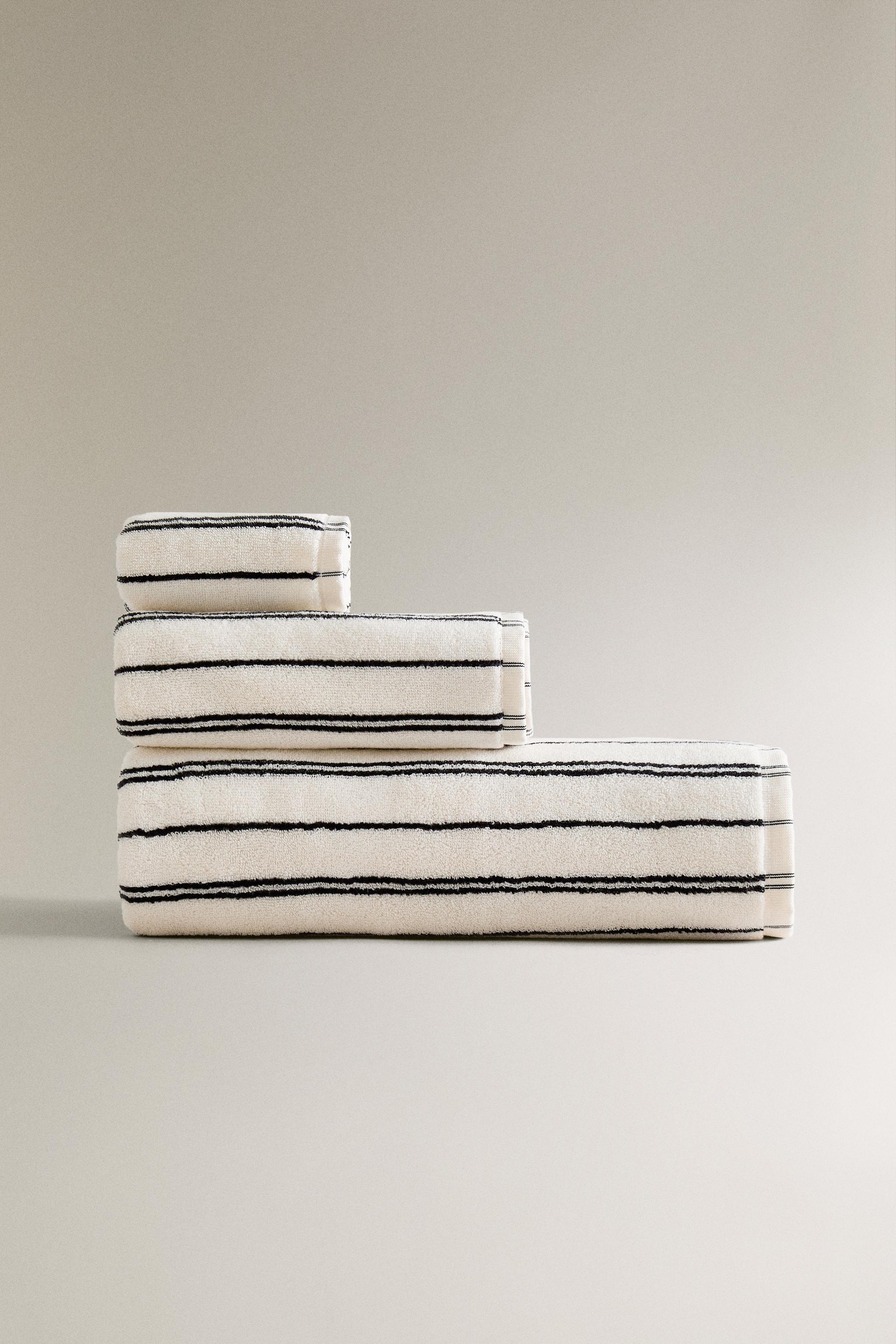 Zara IRREGULAR STRIPE BATH TOWEL INTERNATIONAL SHIPPING