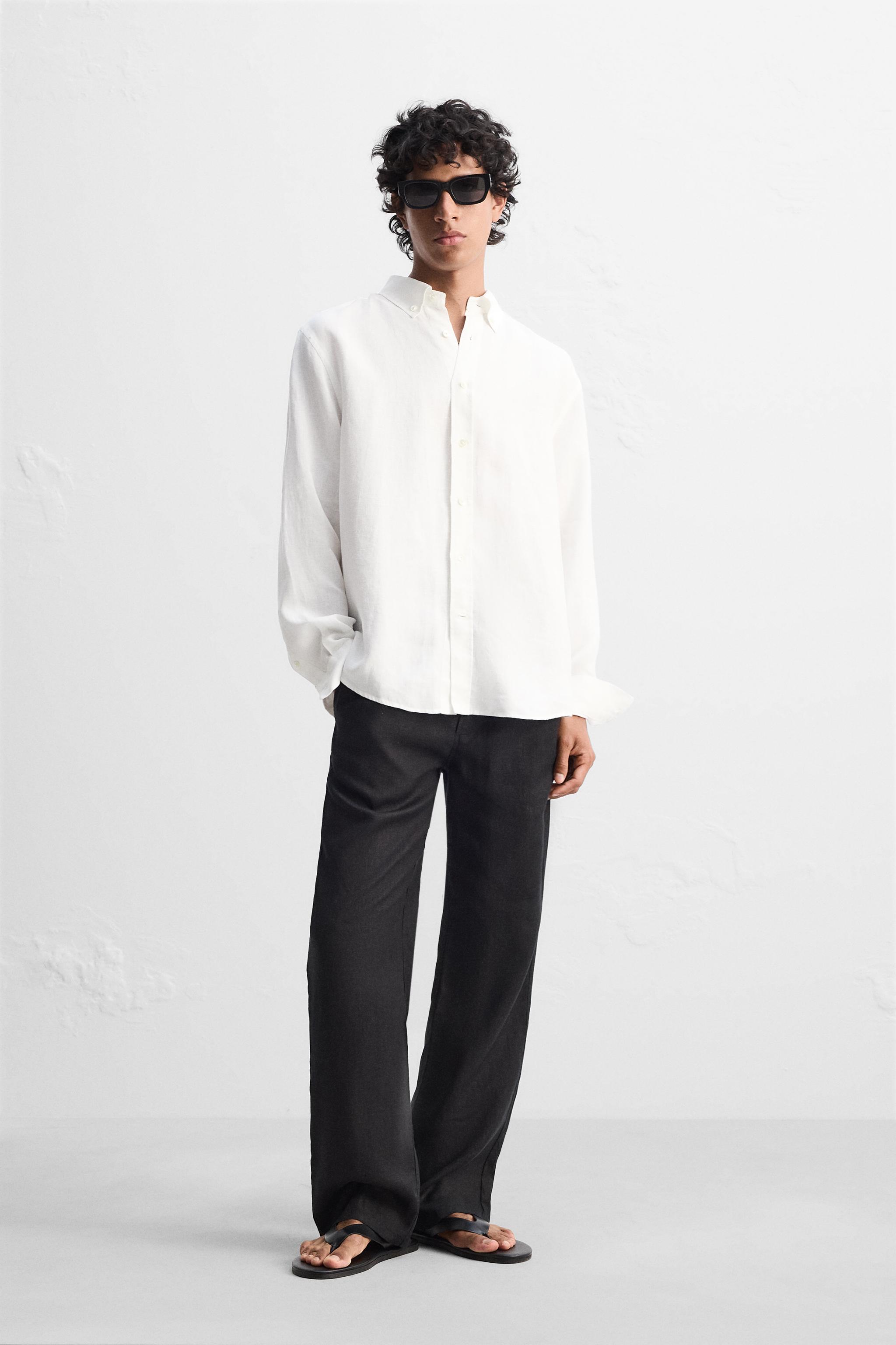 Zara 100% LINEN SHIRT INTERNATIONAL SHIPPING