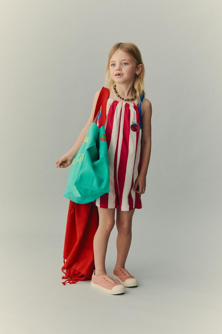 Mono Corto Efecto Toalla Rayas Casa Lawa X Zara Kids
