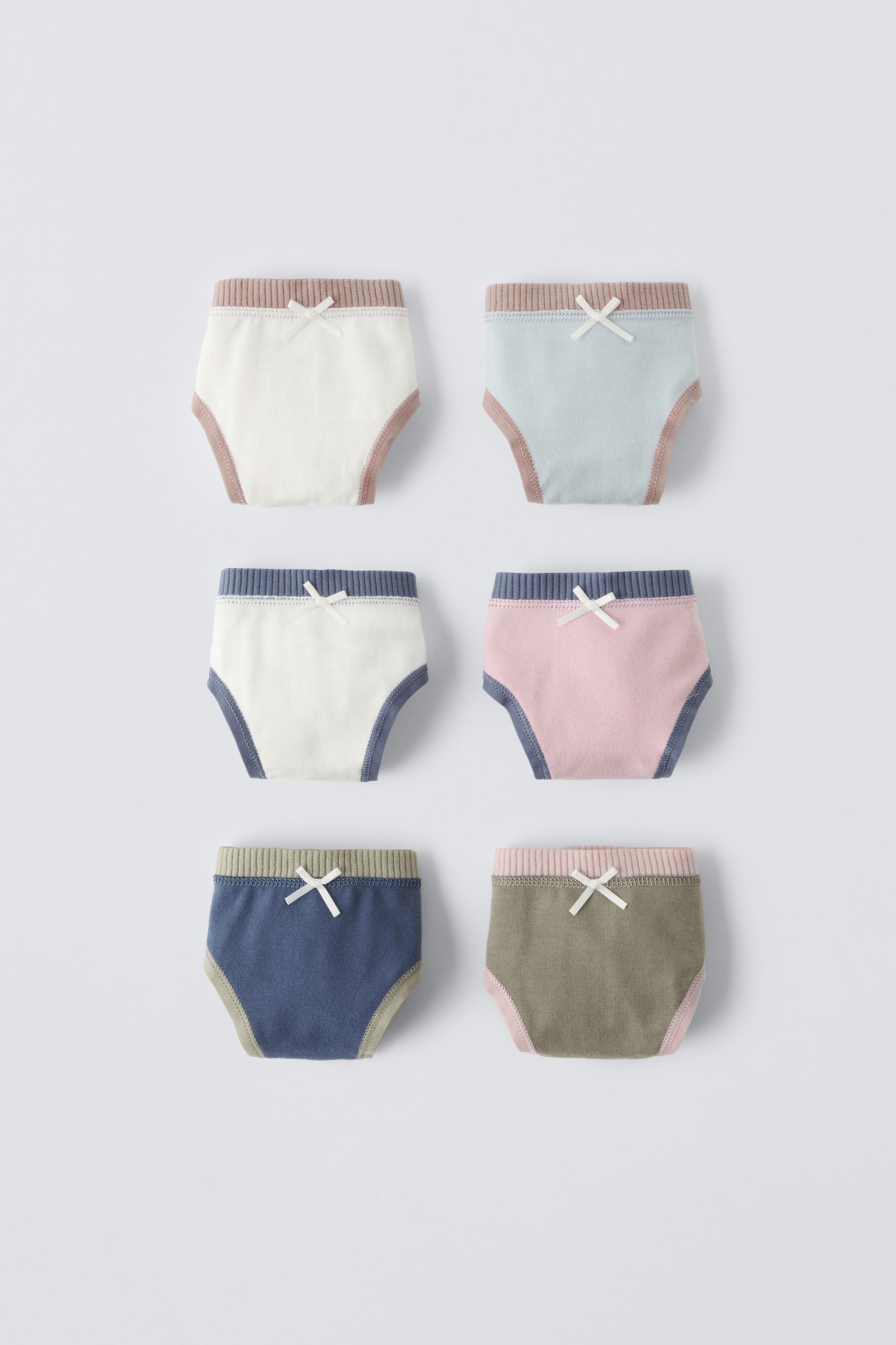 Zara AGES 6-14/ SIX-PACK OF RIBBED BRIEFS WITH CONTRAST TRIM INTERNATIONAL SHIPPING