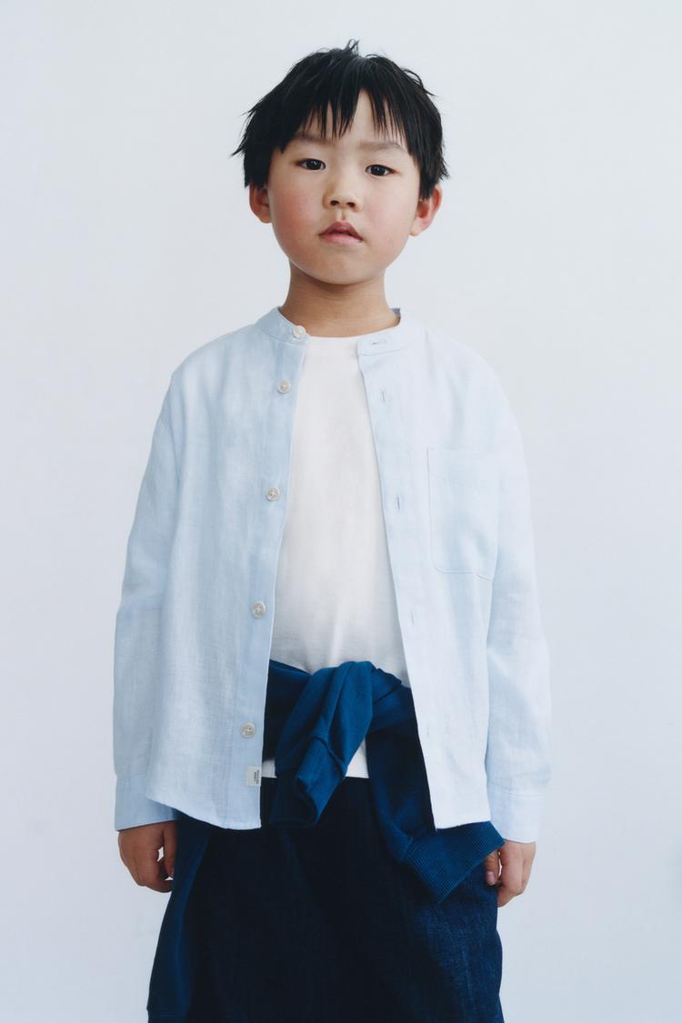 Camisa Cuello Mao 100% Lino