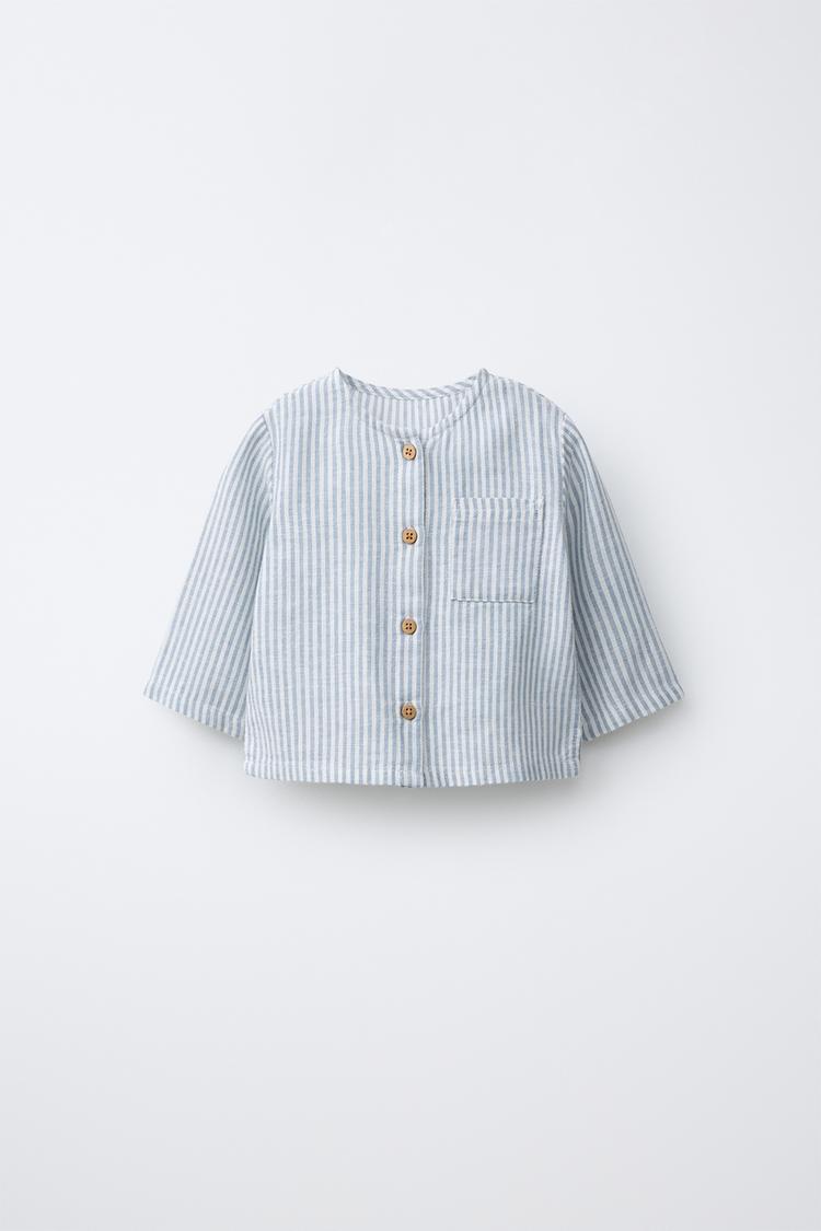 Camisa Rayas Con Lino