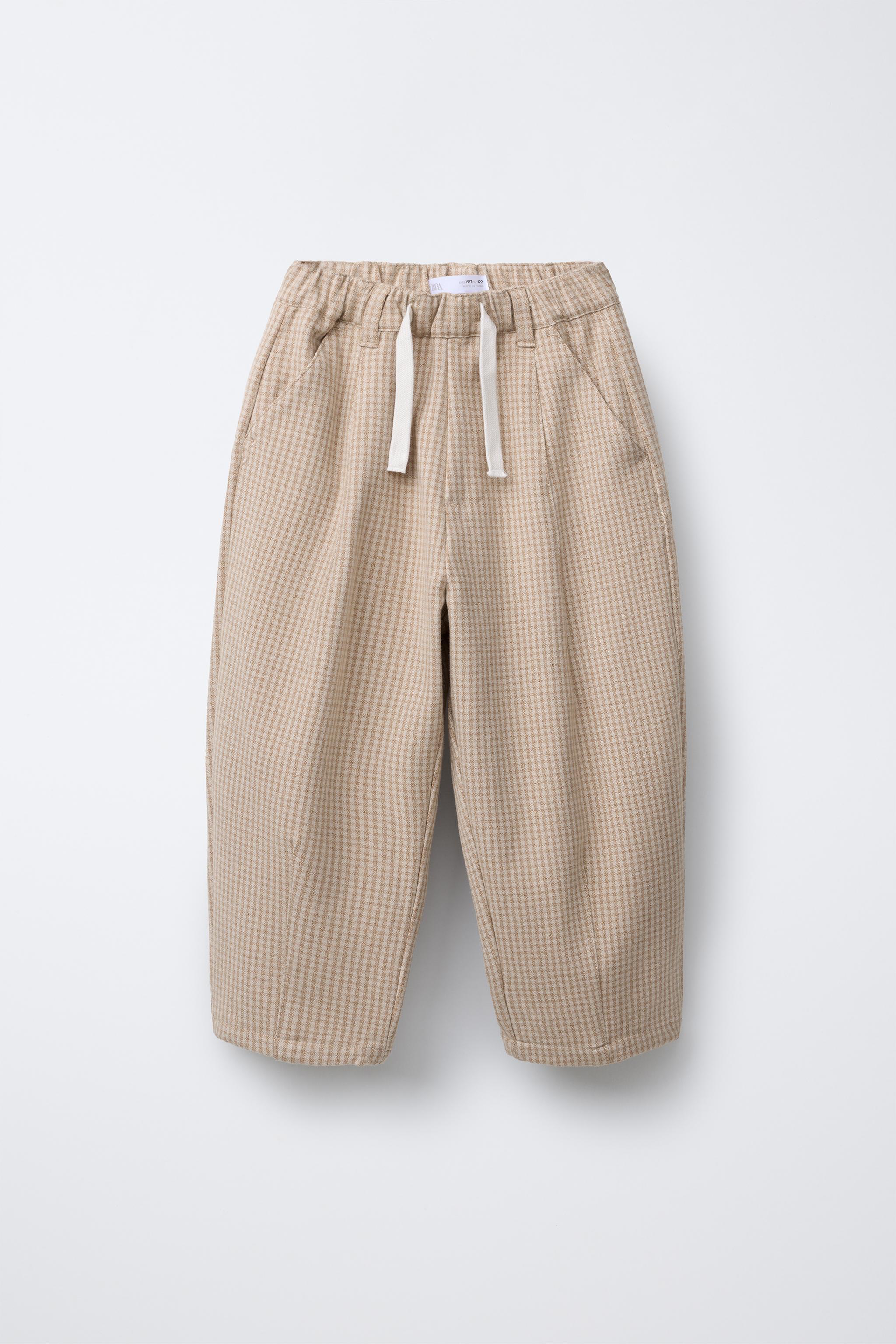 Zara PLAID PANTS WITH DARTS INTERNATIONAL SHIPPING