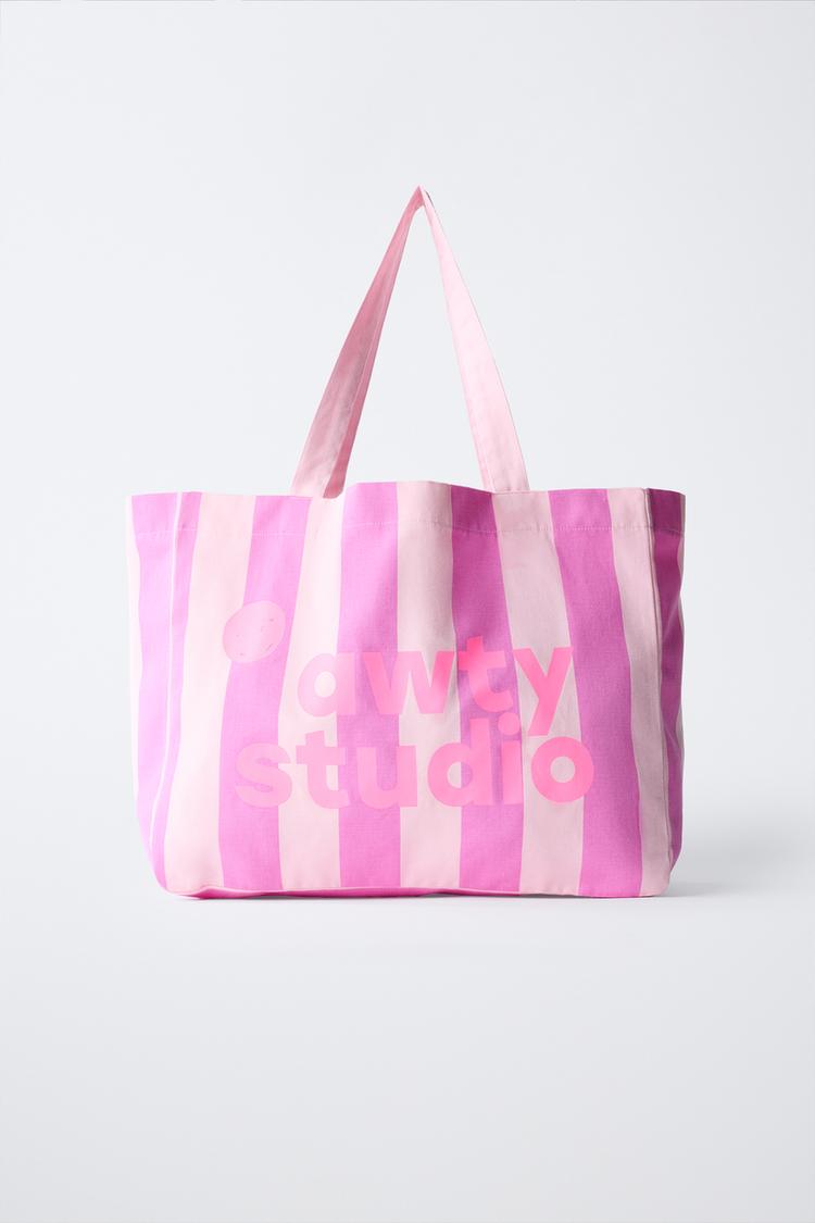 Bolso Tote Estampado Y Texto