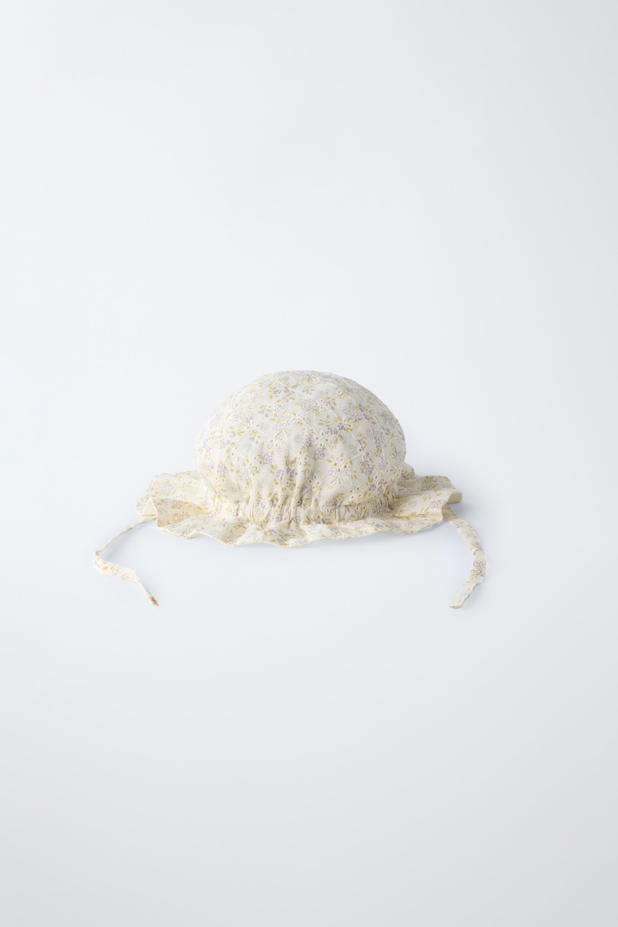 Zara SWISS EMBROIDERED FLORAL HAT INTERNATIONAL SHIPPING