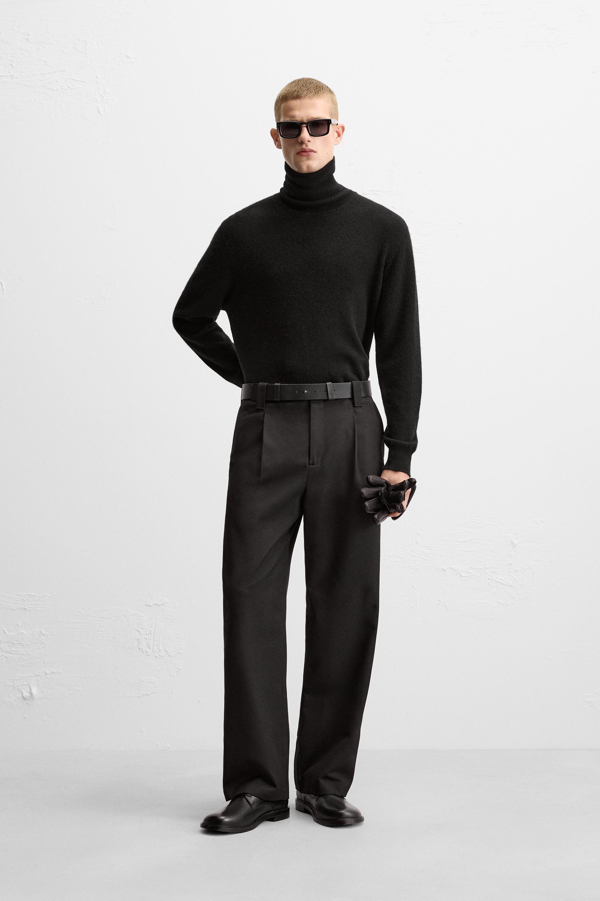 Zara PLEATED PANTS WITH BELT INTERNATIONAL SHIPPING