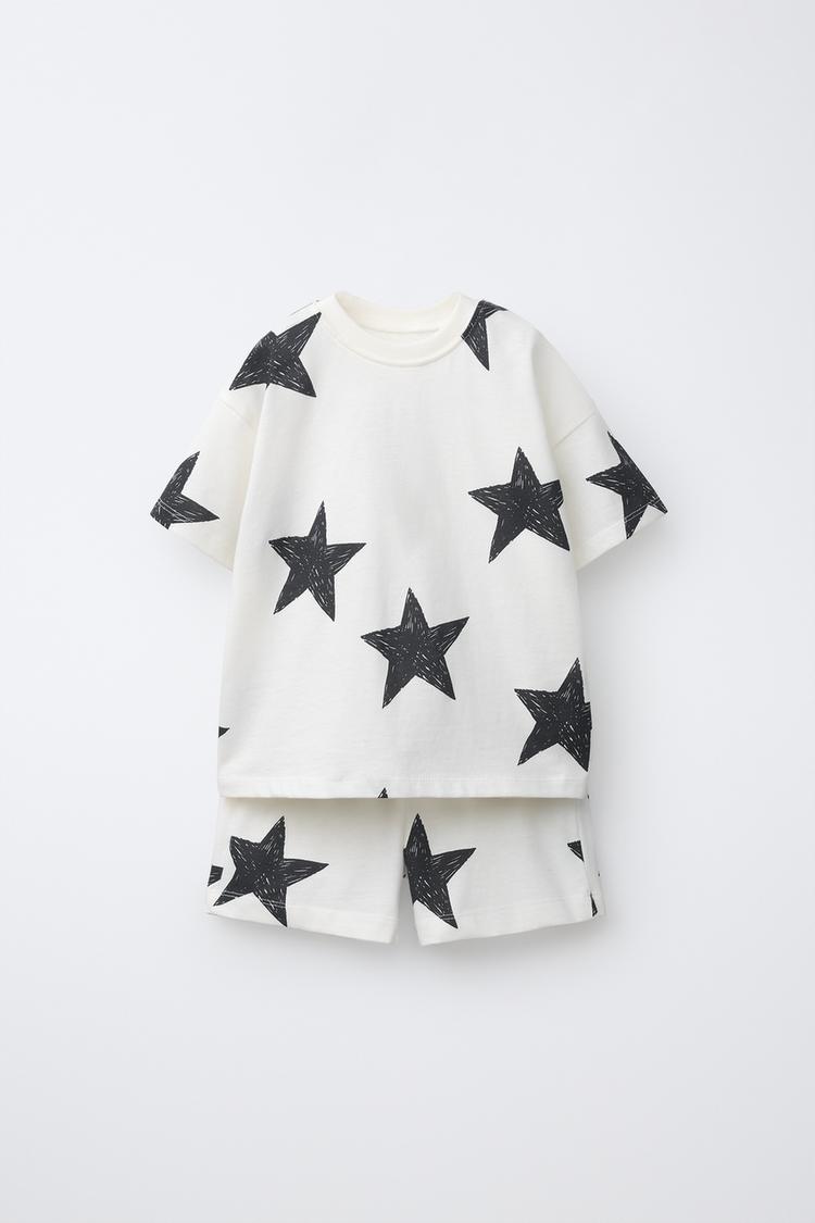Conjunto Jogging Camiseta Y Bermuda Estrellas