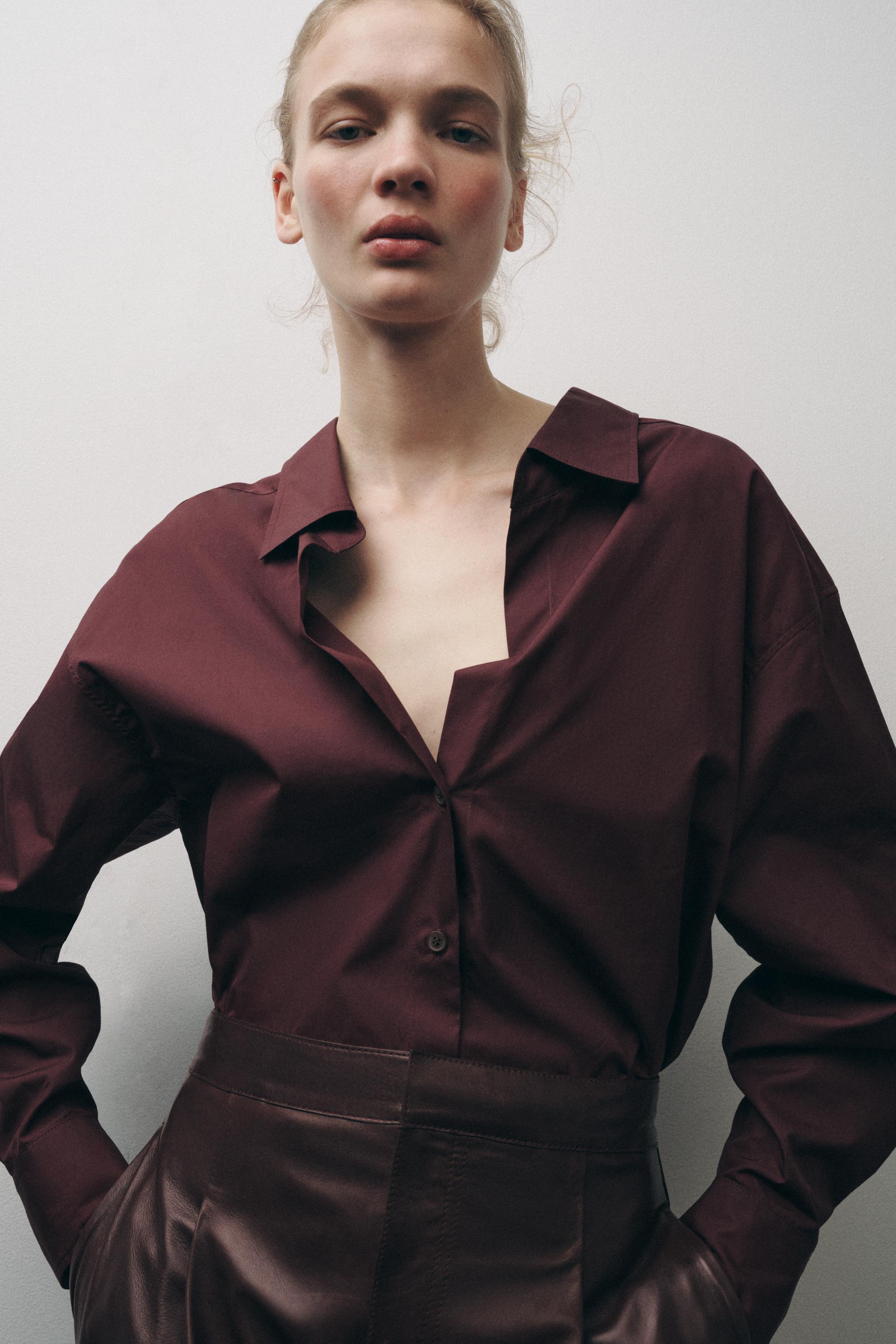 Zara POPLIN SHIRT ZW COLLECTION INTERNATIONAL SHIPPING