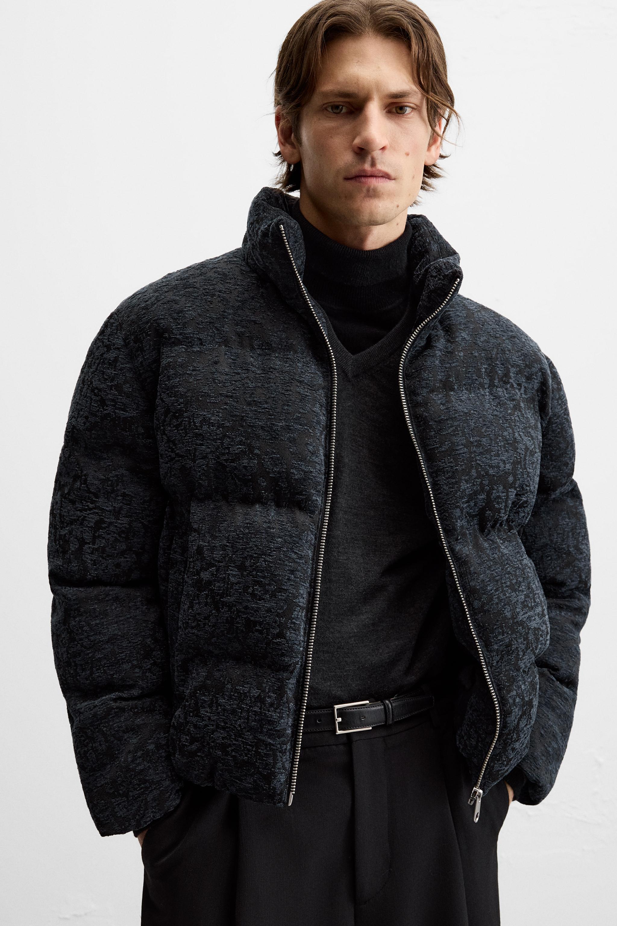 Zara Jacquard Puffer Jacket International Shipping