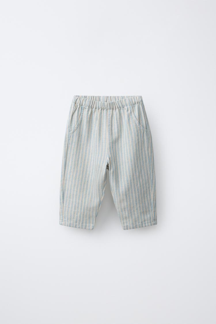 Pantalón Rayas Algodón Y Lino
