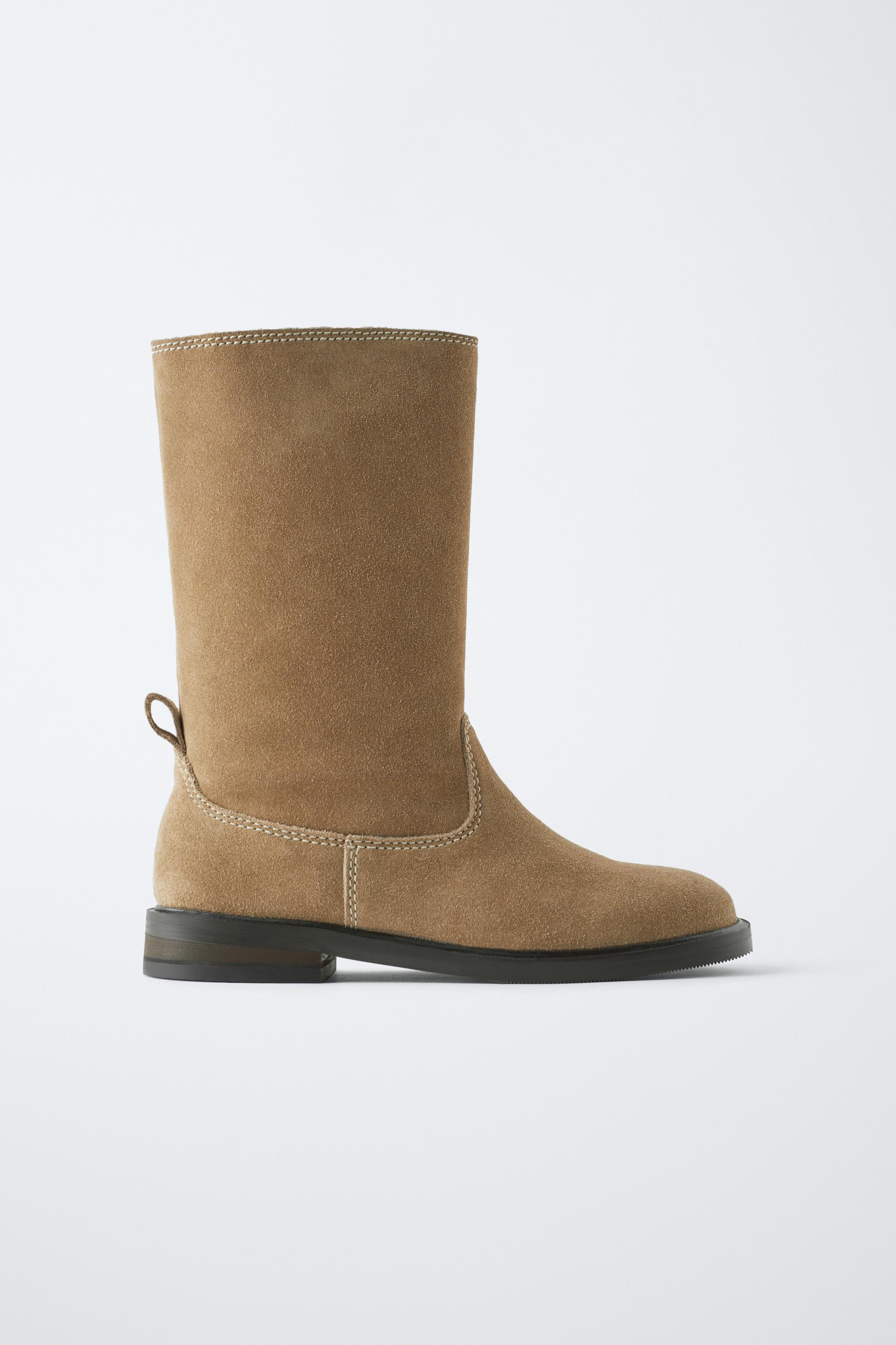 Zara SUEDE LEATHER BOOTS INTERNATIONAL SHIPPING