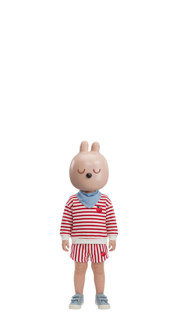 Sudadera Rayas Aplique Manzana